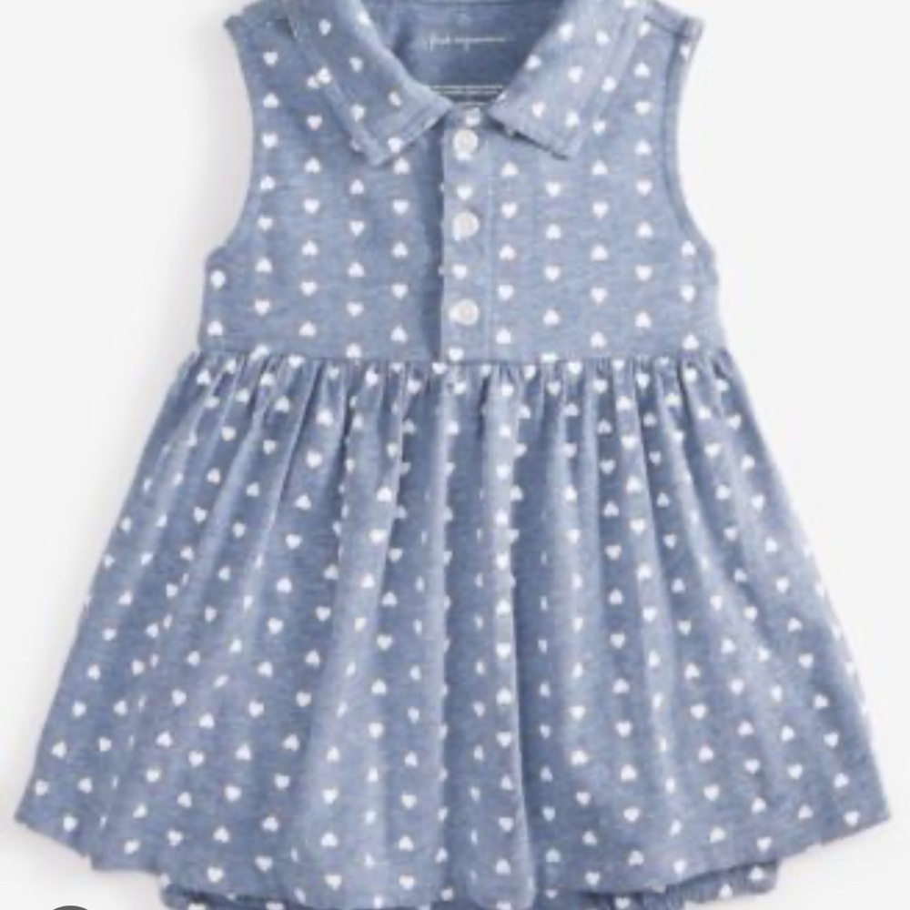 First Impressions Blue and White Polka Dot One Piece